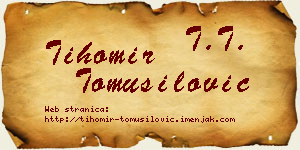 Tihomir Tomušilović vizit kartica